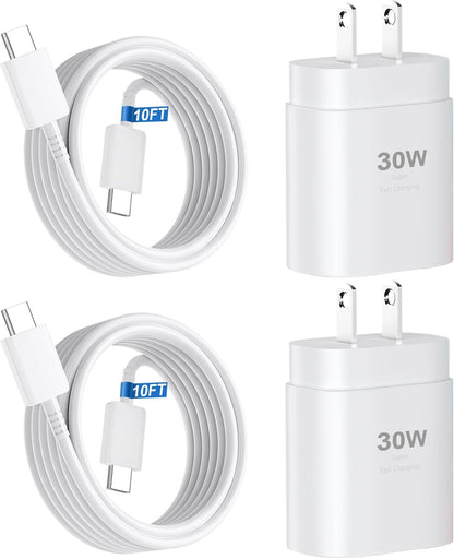iPhone 16 15 Charger Fast Charging,30W USB C iPhone 16 15 Pro Max Charger Block &10FT Long Type C Cable Cord for iPhone 16/16 Pro Max/15/15 Pro Max/15 Plus/iPad Pro 12.9/11,Android Phone for S25Ultra