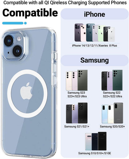 for Magsafe Ring 10PCS-Ultra Thin(0.4mm)-Universal Metal Rings Sticker Compatible with iPhone 15 Pro Max,15 Pro,15/14/13/12 Series,Samsung Galaxy,Google Pixel Series - White