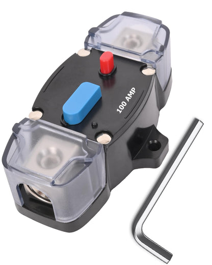 100 Amp Circuit Breaker 12-48 Volt DC 100A Self Recovery Resettable High Amp Circuit Breaker with Manual Reset Button for Automotive RV Marine Boat Car Audio and Amps Protection