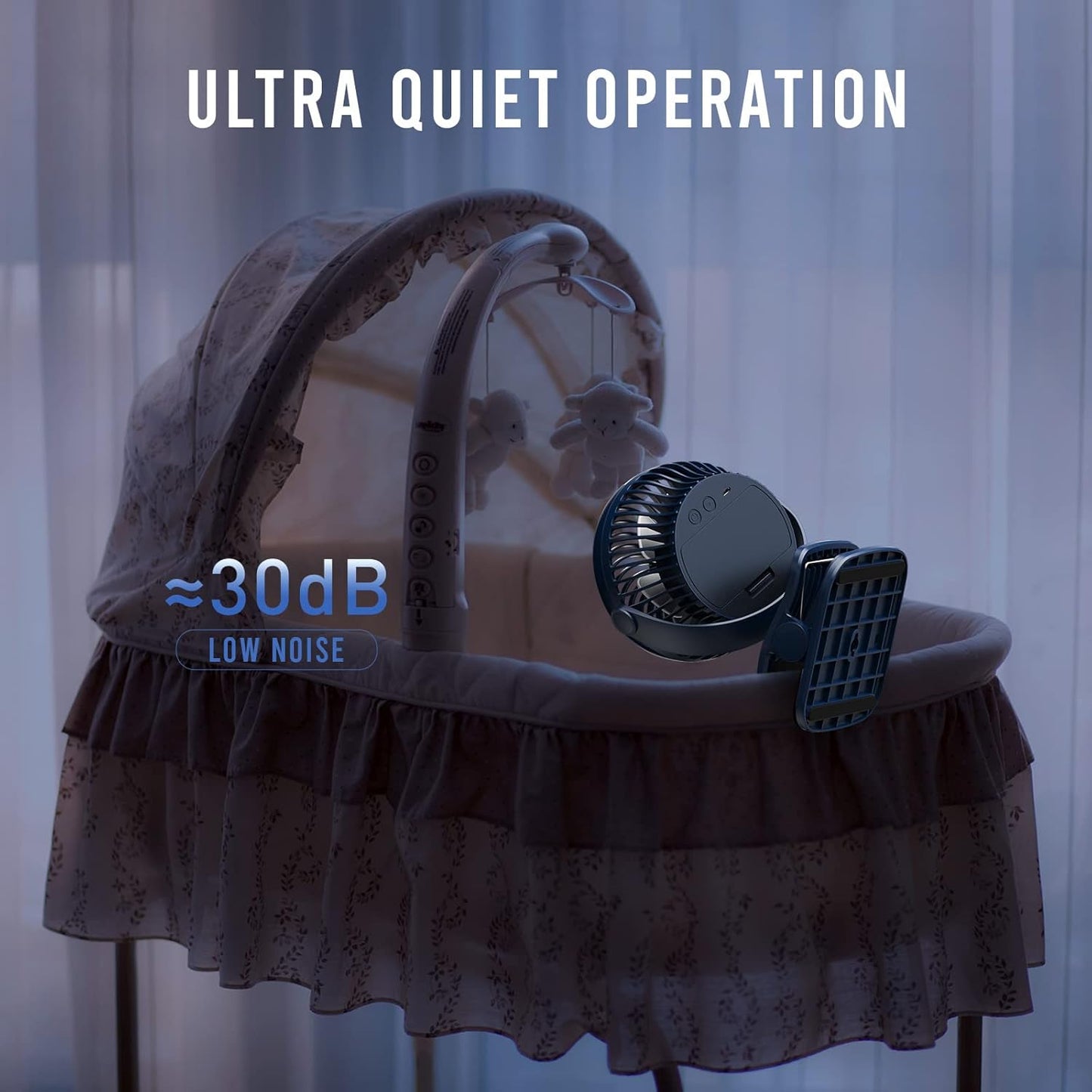 Shinebella AA Battery Powered Clip on Fan with 4-Speed, 5’’ Small Desk Fan with Aroma Function, USB Powered, 360°Rotation, Ultra Quiet, for Golf Cart, Stroller, Bedroom,Car(Batteries Not Included)