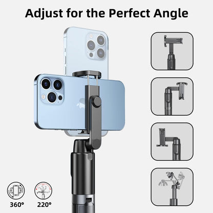 Selfie Stick Tripod for iPhone, Cell Phone Stand for Recording with Wireless Remote, Lightweight Tripod Stand for iPhone 13/12/12 Pro/12 Pro Max/11/11 Pro/X/XR/XS/8/7/6S,Android Samsung Smartphone