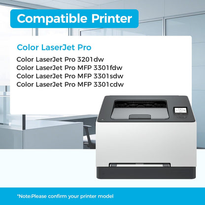 218A Toner Cartridge Set 4-Pack with Chip Replacement for HP 218A 218X Compatible with Color Laserjet Pro 3201dw MFP 3301cdw 3301fdw 3301sdw Printer Ink Black Cyan Yellow Magenta W2180A W2181A W2182A