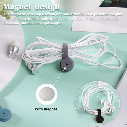 Viaky 6 Packs Magnet Wire Winder Straps, Multi-Colored Noticeboard Fridge Clips Silicone Cable Organizer Reusable Tie Phone Earbuds Bookmark Whiteboard Fridge (Lake Blue, Blue, Gray)