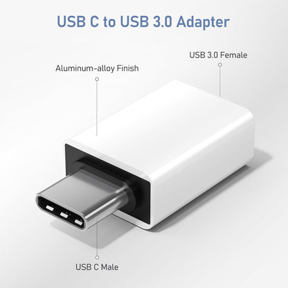 Basesailor USB C to USB Adapter 3Pack,USB C Male to USB A 3.0 Female Adapter,Type C Thunderbolt 4 OTG Converter for Apple MacBook Pro,Mac Book,iPad,Microsoft Surface Go,Samsung Galaxy S25,iPhone 17 16