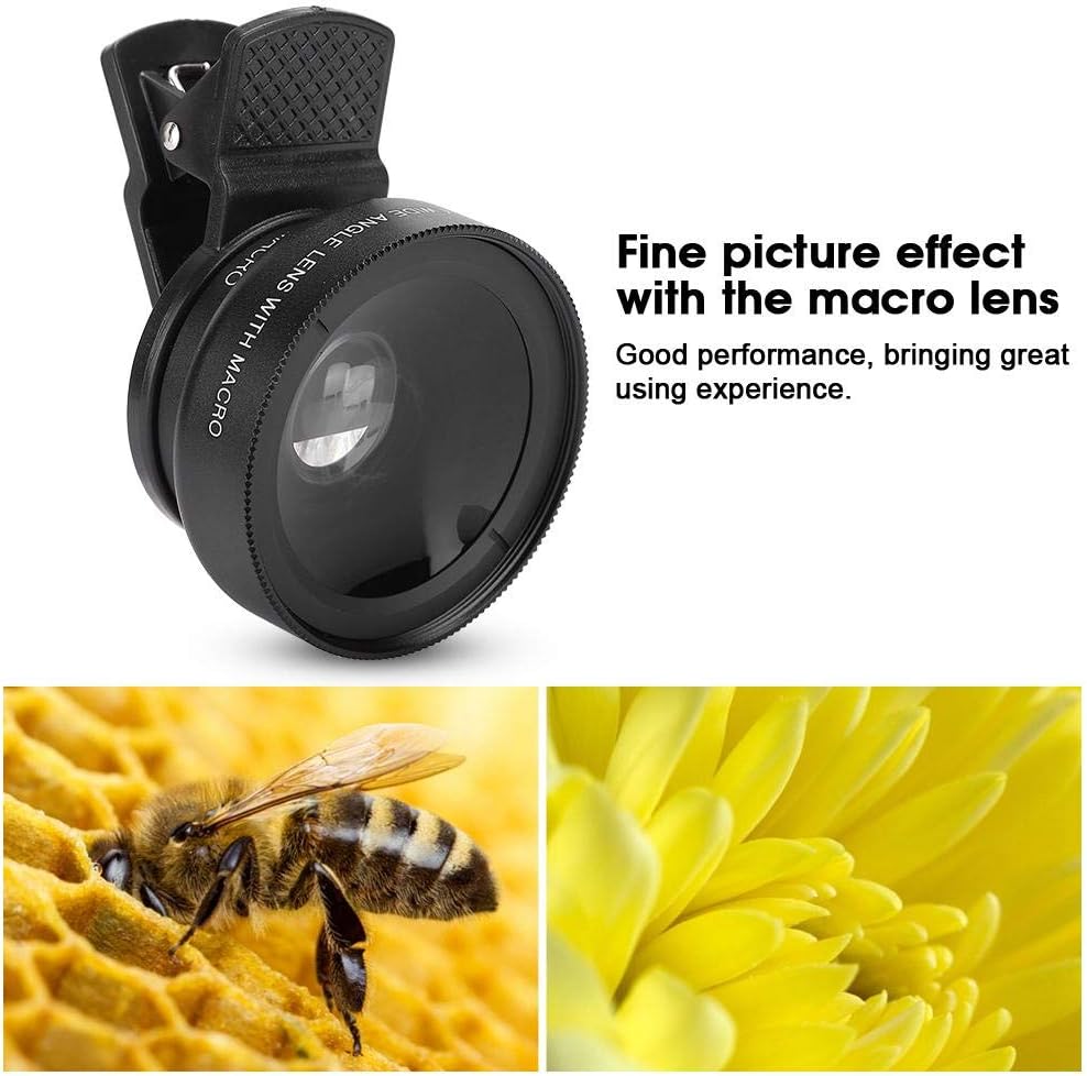 Cell Phone Lens Attachment, 2 in 1 Clip-on Mobile Phone 0.45X Wide Angle + 12.5X Macro Lens HD for Smartphone Close-up Shooting Accessories
