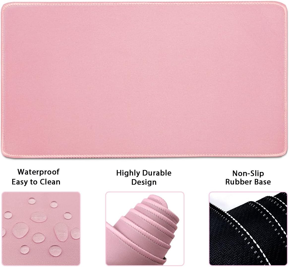 WB WEIRDBEAST Keyboard Wrist Rest Large Mouse Pad Wrist Support for Computer, 4 in 1 Memory Foam Keyboard Pad Desk Mat Ergonomic Hand Rest Wrist Cushion for Home Office Gaming-Pink