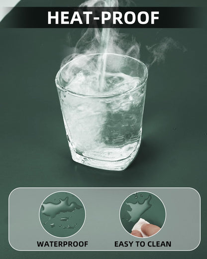 Leather Desk Pad Protector, Office Desk Mat, Large Mouse Pad, Non-Slip PU Leather Desk Blotter, Laptop Desk Pad, Waterproof Writing Pad for Office/Home/Decor (Dark Green, 40" x 17")