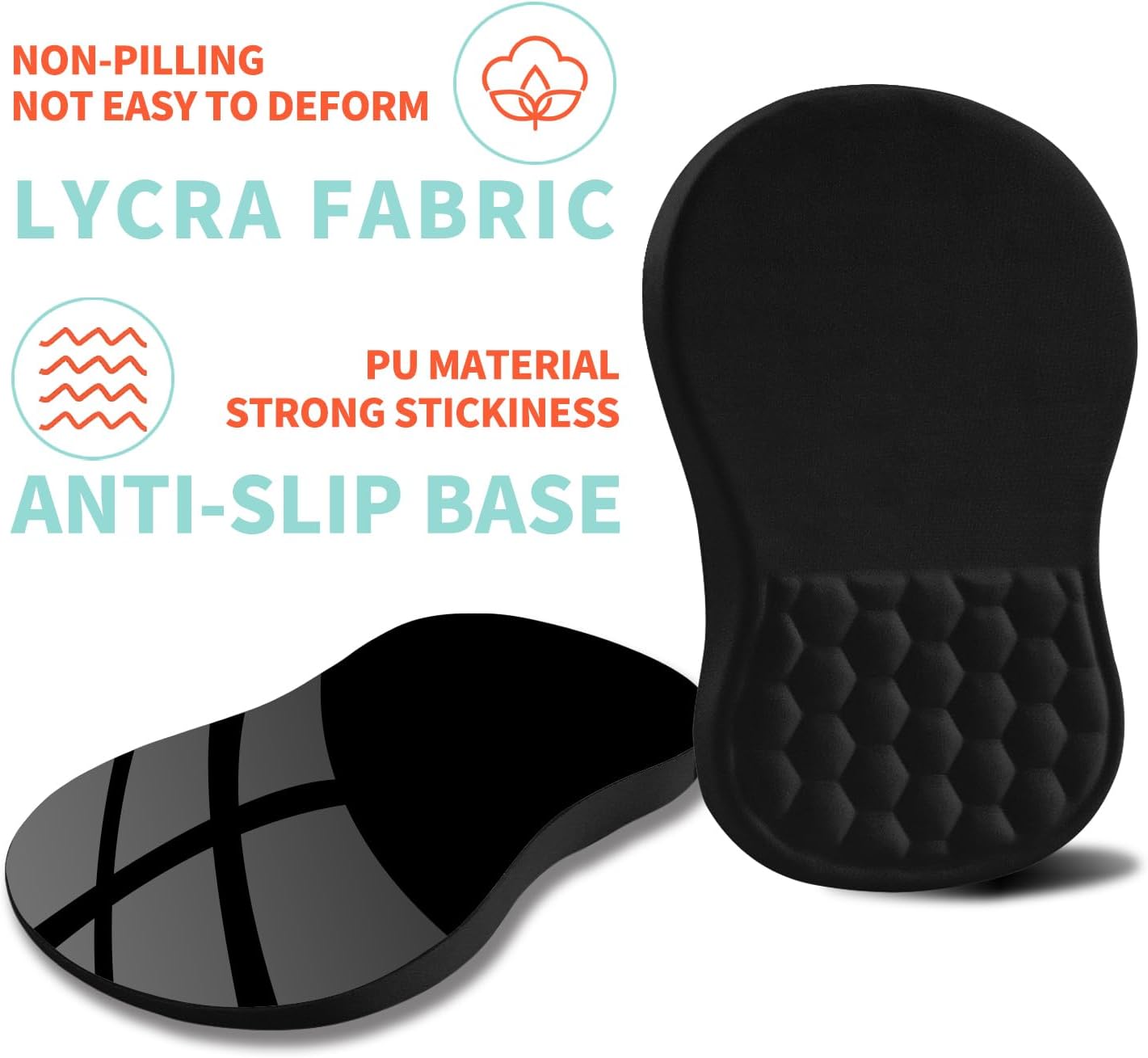 Ergonomic Mouse Pad Wrist Support with Memory Foam Massage Bulge, Carpal Tunnel Pain Relief Mousepad Wrist Rest for Mouse(12x8 inch, Black)