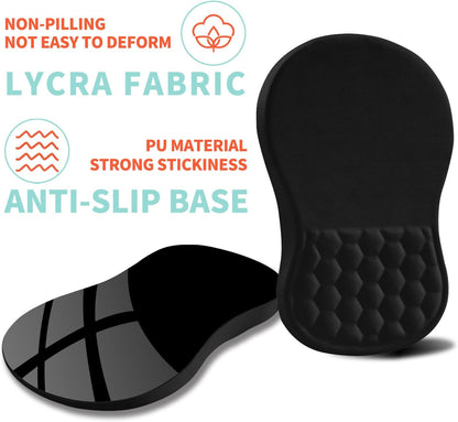 Ergonomic Mouse Pad Wrist Support with Memory Foam Massage Bulge, Carpal Tunnel Pain Relief Mousepad Wrist Rest for Mouse(12x8 inch, Black)