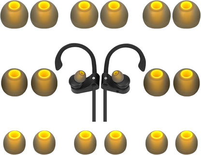 Replacement Earbud Tips Soft Anti Slip Washable and Reusable Silicone Fit Most In-Ear Earbuds (Inner Hole 3.8mm-5.1mm) 18pcs S M L