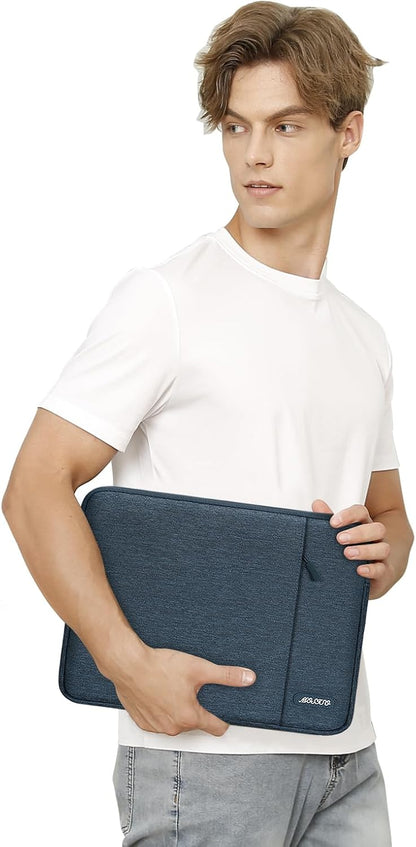 MOSISO Laptop Case 14 inch, 14 inch Laptop Sleeve Compatible with HP Lenovo Dell ASUS Acer, HP Stream, Dell Latitude, Lenovo IdeaPad, Polyester Vertical Computer Sleeve Bag with Pocket, Haze Blue