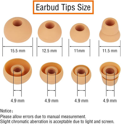 Replacement Silicone Ear Bud Tips Earbuds Cap Compatible with Powerbeats 1/2/3 Wireless Beats by Dre Headphones,4 Pairs Earbud Tips(Gold)