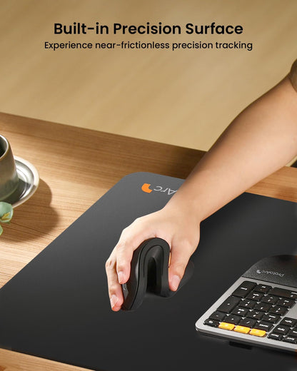 ProtoArc Leather Desk Mat, Large Mouse Pad- 31.5×15.8 inch, Non-Slip PU Leather Desk Pad Protector, Premium Desktop Mat for Computer, Keyboard and Mouse, Black