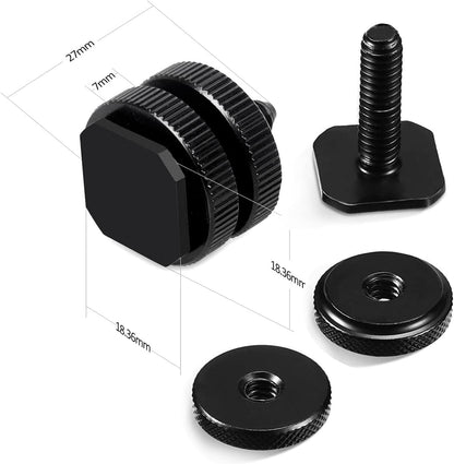SLOW DOLPHIN 6 Pieces 1/4 Inch Hot Shoe Mount Adapter and 1/4"-20 Screw Thread Cold Shoe Flash Stand Adapter for DSLR Camera Rig, Camera Flash Shoe Mounts for Tripod
