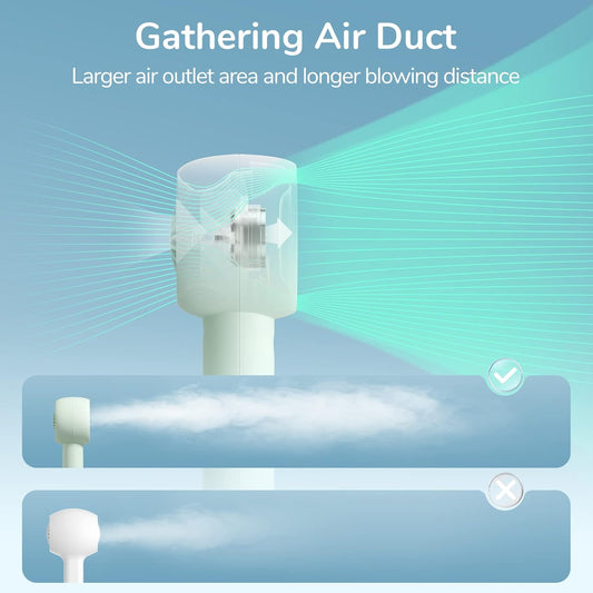 JISULIFE Mini Portable Fan-Bladeless Safe Design, Powerful Turbo Handheld Fan with 3 Speeds, USB Rechargeable, Small Pocket Design for Travel/Lash, Gifts For Girls/Women