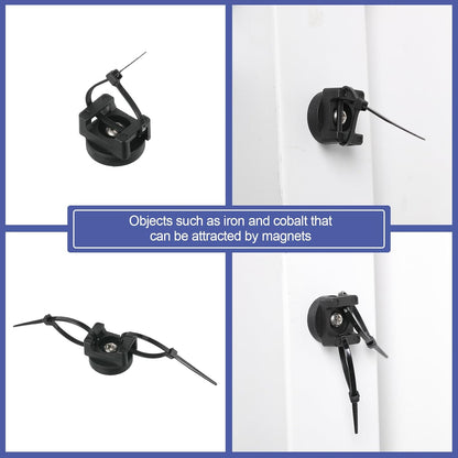 Yookeer 15 Pcs Magnetic Zip Tie Mount Base Black Magnetic Cable Clips Wire Holder Multipurpose Cable Ties Management Base Electrical Supplies for Wire (22 mm)