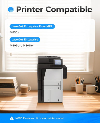 25X CF325X Black Toner Cartridge 1-Pack with Chip High Yield Replacement for HP 25X CF325X Compatible with HP LaserJet Enterprise M806dn M806x+ Flow MFP M830z Printer Ink Copier Scanner (34,500 Pages)