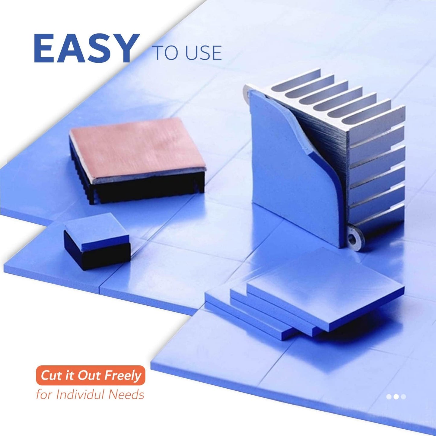 4 Pack Thermal Pad, 100 x 100 mm x 0.5 mm + 1 mm + 1.5 mm + 2 mm Silicone Cooling Pad 6 W/m.K GPU Non Conductive Heat Resistance Extreme Odyssey Cover for Laptop Heatsink CPU GPU SSD IC LED Cooler