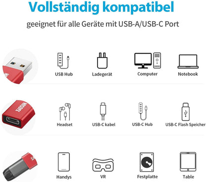 [10Gbps] USB C Female to USB Male Adapter (2-Pack), 3.1 USB A to USB C Adapter, XAOSUN One-Sided SuperSpeed Data Sync & 100W Fast Charging For iphone 15 Plus Pro Max, Laptop, Charger, Quest Link, etc.