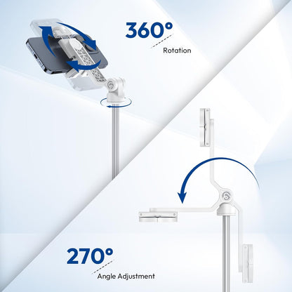 ULANZI TT88 Magnetic Tripod for iPhone, 57" Extendable Selfie Stick with Remote, 2-in-1 Phone Clip & Dual Cold Shoe Mounts-Lightweight Phone Tripod Stand for Vlogging, Travel, Video Recording (White)