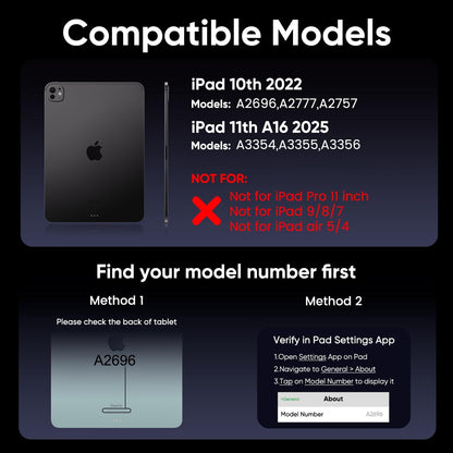 doqo for iPad 10th 11th Generation Case with Keyboard,360° Rotatable Wireless 7 Colors Backlight Multi-Touch Trackpad Folio Keyboard Cover for iPad 11-inch A16 2025 10.9-inch 10th 2022 (Black)