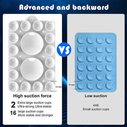 ZYCCER Double Sided Silicone Suction Phone Holder Mount,Compatible with iPhone and Android Cases Hands-Free Mirror Shower Phone Mount Strong Grip Holder (White, Double Sided 2PCS)