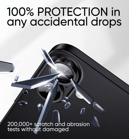 MAGIC JOHN for iPhone 16Plus/16 Camera Lens Protector [Alignment Kit&1:1 Invisible Perfect Fit] 9H Aerospace Tempered Glass Anti-Scratch Durable, Individual Cover Ring, Case Friendly, Set of 2, Black