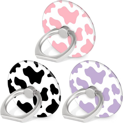Bonoma Phone Ring Holder, 3 Pack Universal Finger Ring Stand Grip Kickstand Ring for All Smartphones (Cow)