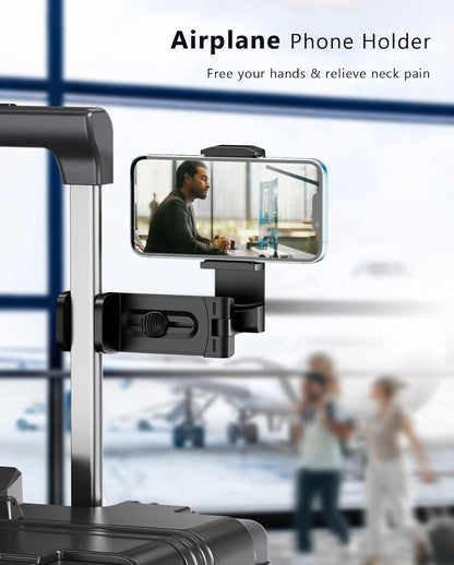 MiiKARE Airplane Travel Essentials Phone Holder, Universal Handsfree Phone Mount for Flying with 360 Degree Rotation, Accessory for Airplane, Travel Must Haves Phone Stand for Desk, Pro&Pro