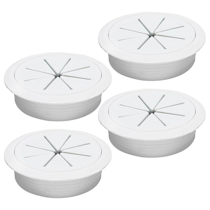 Desk Grommet 2-3/8" (60 mm), Desk Hole Cover for Cables White, Cable Grommet ABS Plastic, Desk Hole Grommet for Office and Home Table Cable, Detachable & Flexible Cable Cord Organizer-4 Pcs