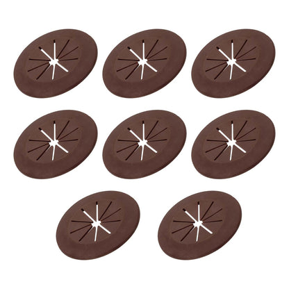 PATIKIL Desk Grommet 1-9/16", 8 Pcs Round Cable Grommet Cord Hole Cover with Adhesive Tape Flexible Table Wire Organizer for Office Home Table Countertop, Deep Brown