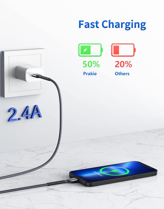 iPhone Charger Cable 2Pack 6FT, Nylon Braided Lightning Cable, [Apple MFi Certified] Fast Charging iPhone Charger Cord Compatible with iPhone 14 13 12 11 Pro Max XR XS X 8 7 6 Plus iPad and More