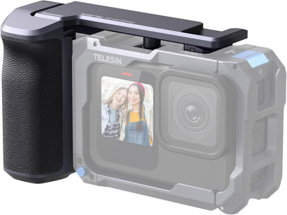 TELESIN Street Grip Kit For Hero 9-13 | Without Metal Rabbit Cage | Camera Grip Holder with Seesaw Design | Ergonomic Handle Grip Design | Backup TF Card Slot | Quick Battery Access | Vlog Grip Holder