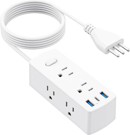 Italy Travel Plug Adapter, Olcorife US to Italy Type L Plug Adapter, International Power Strip with 6 Outlets and 3 USB(1 USB-C), 5 FT Cord for Italy Chile Ethiopia Libya