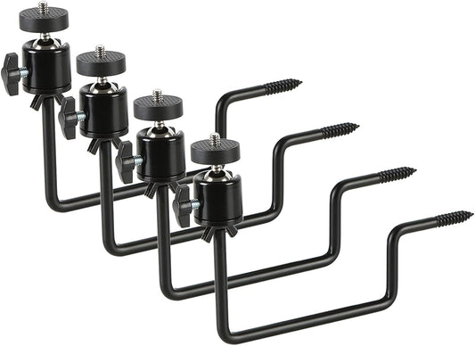 Trail Camera Mount, 4 Pcs Trail Camera Holder with 1/4 in Screw,Hunting Accessories,360° Adjustable Tree Screw Mounting Bracket for Game Cameras, Solar Panels, etc, Easy to Install & Heavy Duty
