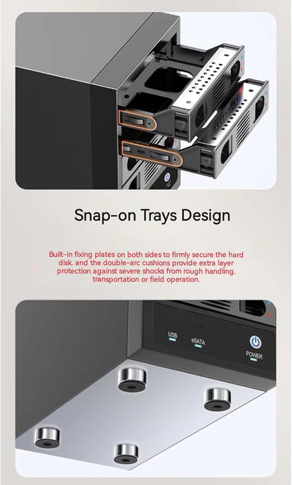 Syba SY-ENC50104 4 Bay 3.5” SATA III HDD Non-RAID Enclosure – Supports USB 3.0 & eSATA Interface, Black