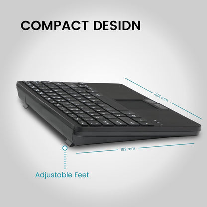 Perixx PERIBOARD-725 Wireless Keyboard with Touchpad - Multi-Device Connection with 2.4G and Bluetooth - Silent Scissor Keys - 11.18x7.17x1.1 Inches Dimension - US English