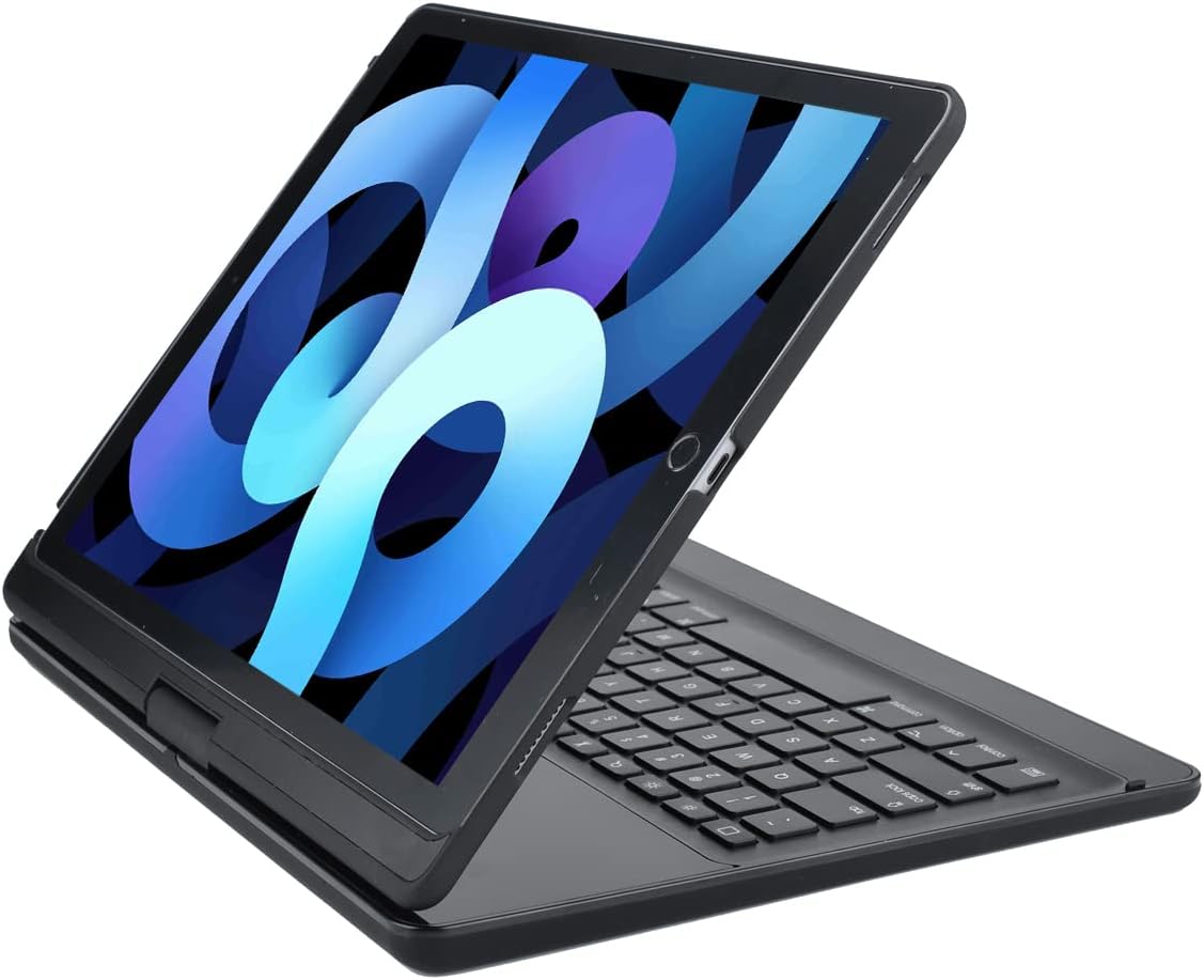 iPad pro 12.9 case with Keyboard 2017 2nd 2015 1st Generation, 360 Rotatable Wireless Folio 180 Swivel Stand Hard Cover Auto Sleep Wake up