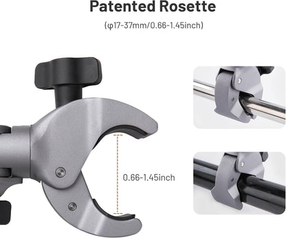 PGYTECH CapLock Super Clamp Mount, Aluminum Alloy Bracket for Insta360 Ace Pro2/X5/X4/X3, Crab Heavy Duty Clamp with 1/4" Screw for Gopro 13/12/11/Osmo Action 5 Pro/4/3/Pocket Action Camera