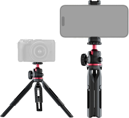 NEEWER Entry Level Version Mini Tripod for Camera, 360° Small Desk Portable DSLR Webcam Cell Phone Mount Holder Stand Selfie Stick Grip Compatible with iPhone Samsung Android Video Recording, GM-2G