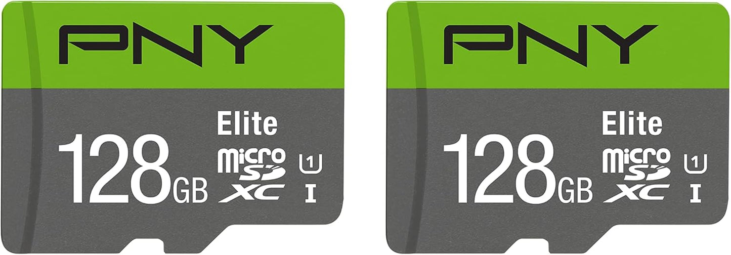 PNY 128GB & 32GB Elite Class 10 U1 microSDXC & microSDHC Flash Memory Card - 100MB/s, Full HD