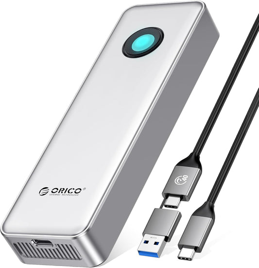 ORICO 2TB Portable SSD for 3700MB/s, RGB External Solid State Drive with 40Gbps 2 in 1 USB C Cable, Built-in Cooling Fan, Compatible with Thunderbolt 4/3, USB 4.0, PSSD - R3700