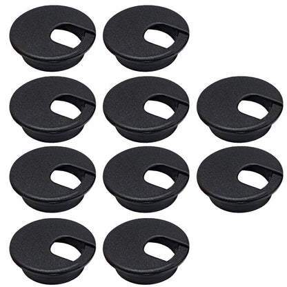 10 Pcs Desk Grommet 2" / 50 mm, Desk Cord Hole Cover, Cable Grommet ABS Plastic, Desk Hole Grommet for Home & Office Pc, Detachable Cable Cord Organizer-Black