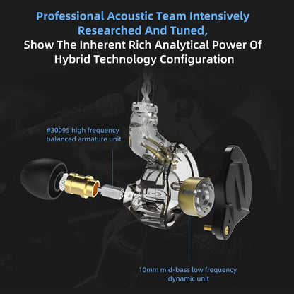 KZ ZSN PRO X Wired Earbuds, in-Ear Monitor with Dual Driver Clear Sound and Ergonomic Custom-Fit Ear Tips(S/M/L), Bass Ear Buds, 3.5mm Jack for Phones Computer Laptop, 2Pin IEM Cable(Blue Without Mic)