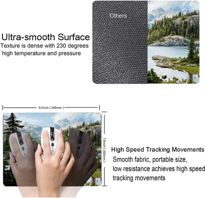 Hokafenle Mouse Pad, Natural Landscape Mouse Pad, Forest Waterfall Mousepad, Premium-Textured Square Waterproof Mouse Mat Non-Slip Rubber Base Mouse Pads for Office Laptop