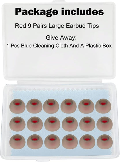 Earbud Tips Replacement Earbud Tips Earbud Replacement Tips Headphone Earbud Tips Silicone Earbud Tips Earbud Cap Compatible with Powerbeats 2 Powerbeats 3 Lg Samsung Earbuds Tips Red L 9 Pairs