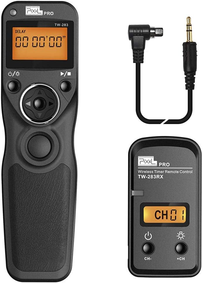 Wireless Shutter Remote Compatible for Canon, Pixel TW-283 N3 Shutter Remote Control Wireless Remote Shutter Release Timer Compatible for Canon EOS 5D, 5D Mark II, 5D Mark III, 6D, 7D, 7D Mark II