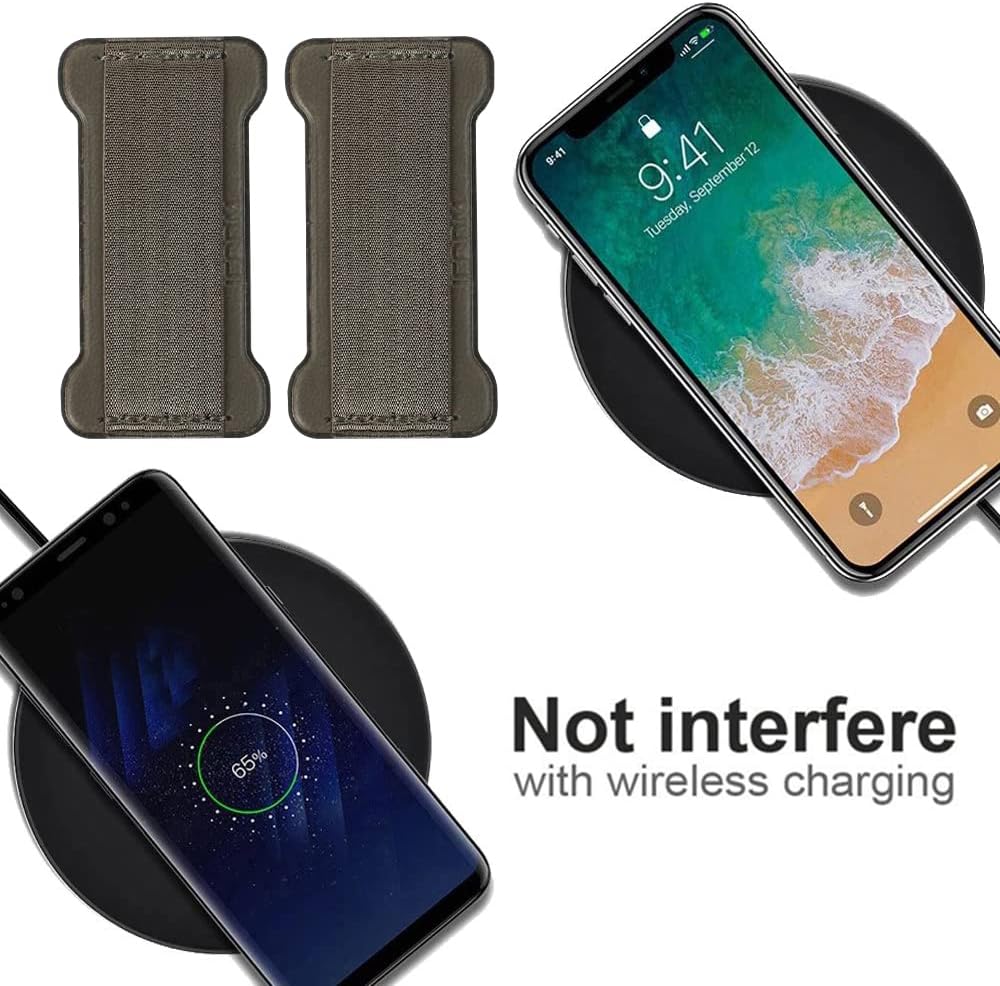 Phone Grip Holder for Hand, Universal Finger Strap Phone Holder, Finger Selfie Grip Compatible with Most Smartphones (Gary) - 2Pack