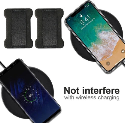 WOJI Cell Phone Finger Grip Strap Holder for Hand, Phone Strap, Phone Holder for Hand - Small, New Slim Finger Loop Selfie Grip Compatible with Most Smartphones (Black) - 2Pack