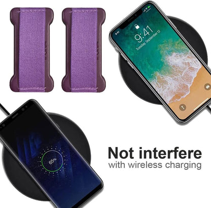 Phone Grip Strap Holder for Hand, Universal Finger Strap Phone Holder, Finger Selfie Grip Compatible with Most Smartphones (Deep Purple) -2PC